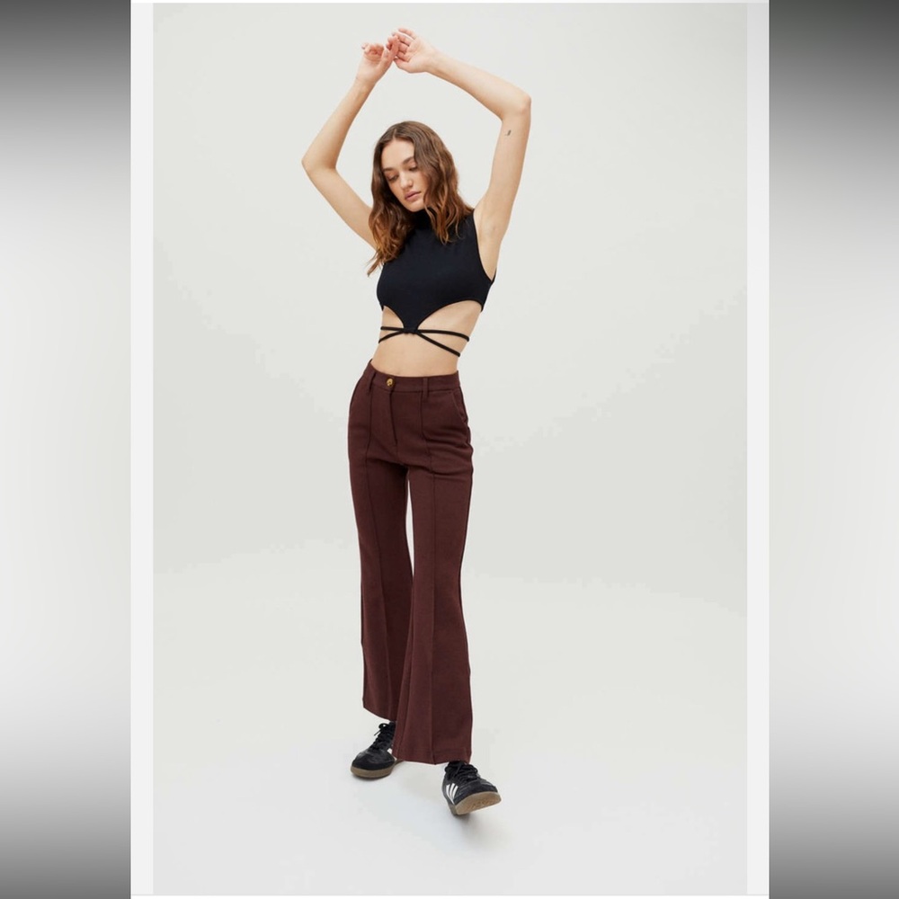 Urban Outfitters Brand Isabella Ponte Knit High Waist Flare Pant Size MD